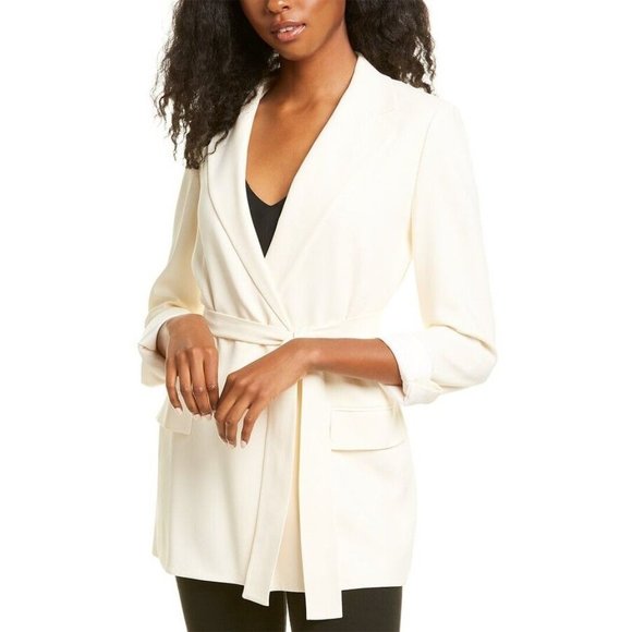 Theory Jackets & Blazers - Theory Belt Blazer Jacket Cream Yellow 8 NWT